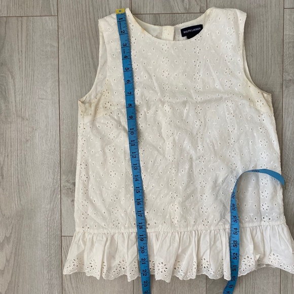 Ralph Lauren White Sleeveless Eyelet Button Back Top - Picture 15 of 15